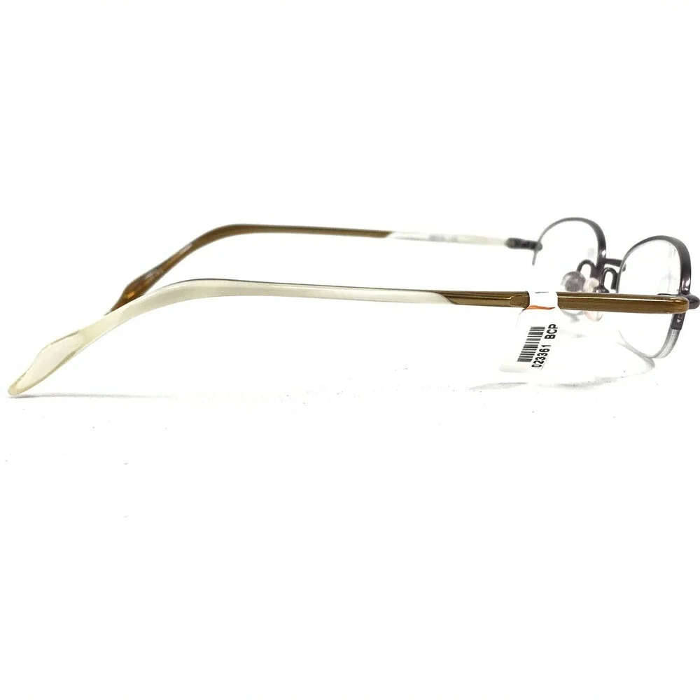 BCPC BP-179 col.42 Eyeglasses Frames Purple White Orange Round Oval Half Rim 132